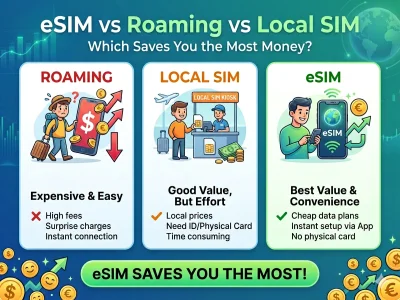 eSIM vs Roaming vs Local SIM: Which Saves You the Most Money?