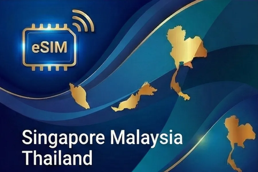 Singapore Malaysia Thailand (2+ lande) • 1 GB • 1 dag